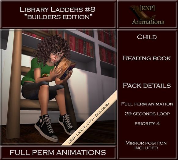 [RNP] Library Ladders #8_Child_Reading book - Full Perm Animation 