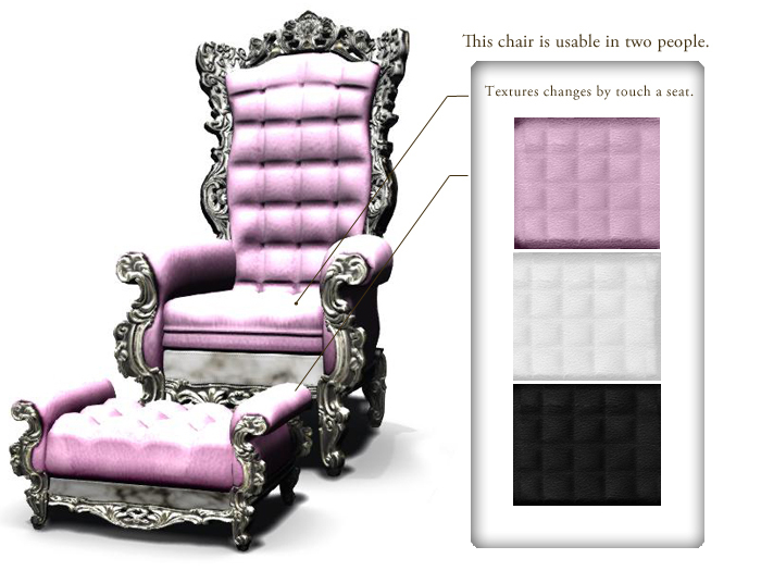 *:..Silvery K..:*Emperor's chair(Mesh)Silver Set
