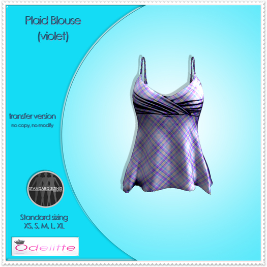 Odelitte Plaid Blouse (violet)