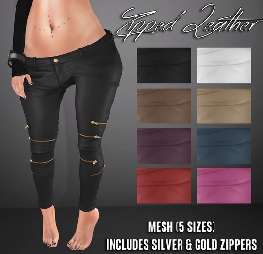 .S&C. Zipped Leather Pants - Fat Pack