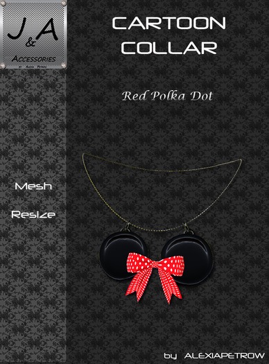 Cartoon Collar - Red Polkadot