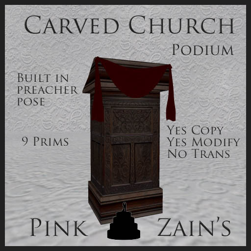 Church Wood Podium - Goth/Red
