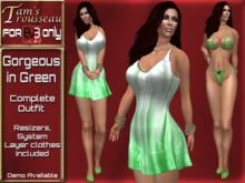 EVE DEMO - Gorgeous in Green Suit and Coverup