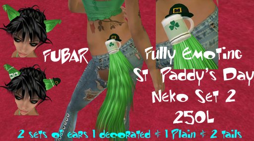 Fubar Long Hair St. Patrick's Day Neko Set 2