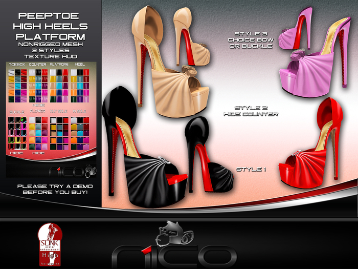 N1CO Peep Toe High Heel Platform DEMO (boxed)