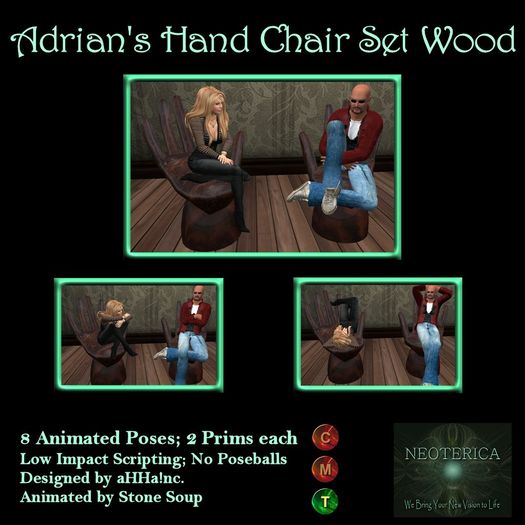 Adrian's Hand Chair Set Black