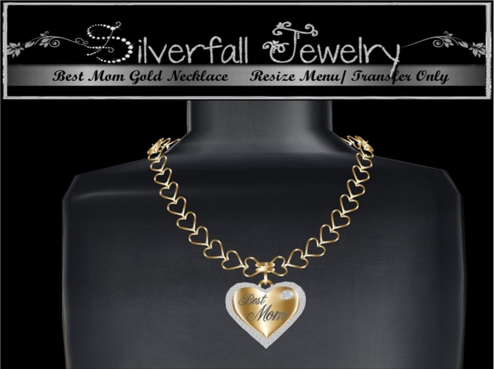 Best Mom Gold Heart Necklace