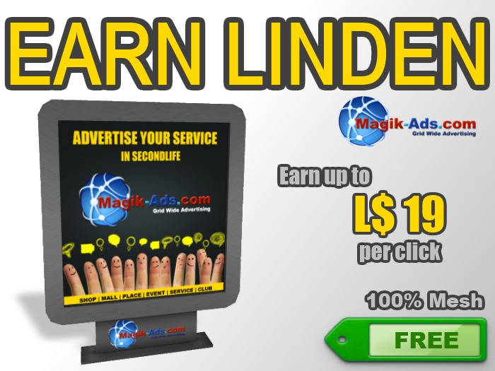 Magik Ads Adboard - Black | Ganhe Lindens pagos por click!