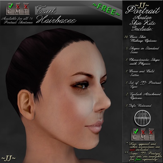 ~JJ~ Portrait Hairbase ~ Taut (drow)