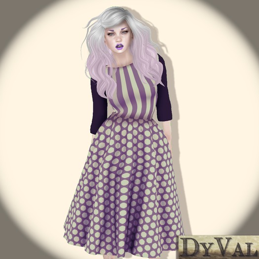 [DV] Stripes and PokaDots Purple