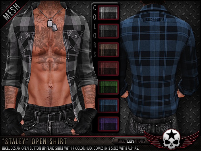 = REBELLION = "STALEY" OPEN SHIRT