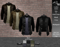 DE Designs - Men's Leather Jacket and Tee - Multipack