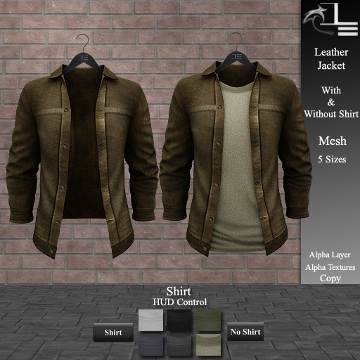 DE Designs - Men's Leather Jacket and Tee - Tan Leather