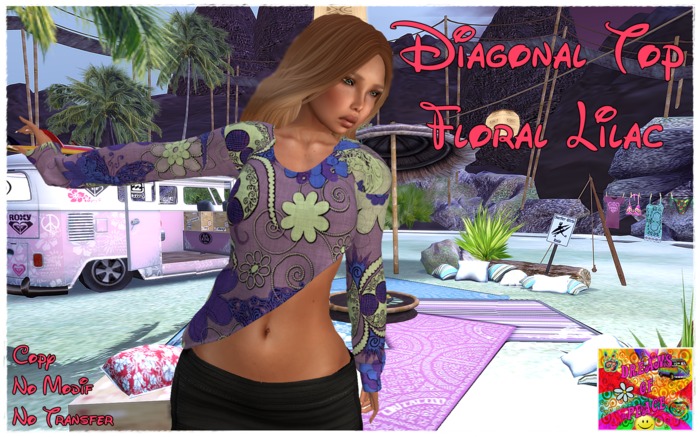 .:DOP:. Diagonal Top Floral Lilac