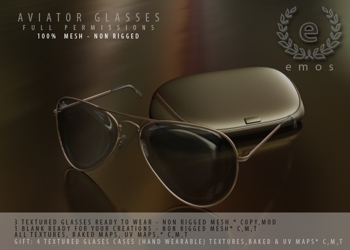 DEMO EMOS AVIATOR GLASSES NON RIGGED MESH