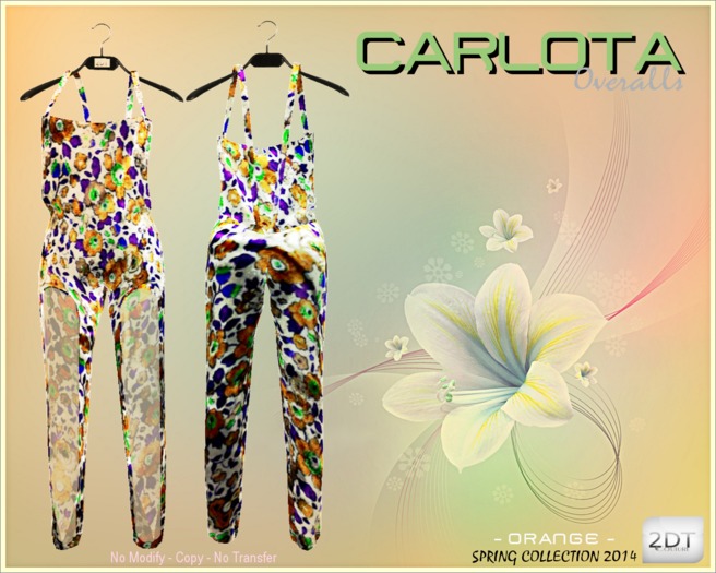 2DT Couture-Overalls-CARLOTA-Orange( Spring Collection 2014 ) - SALE !!!