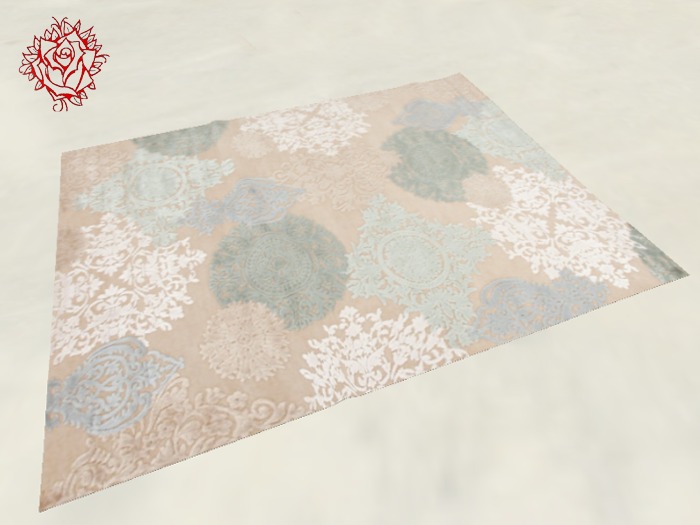 Mesh Rug v2 Ivory Blue Floral