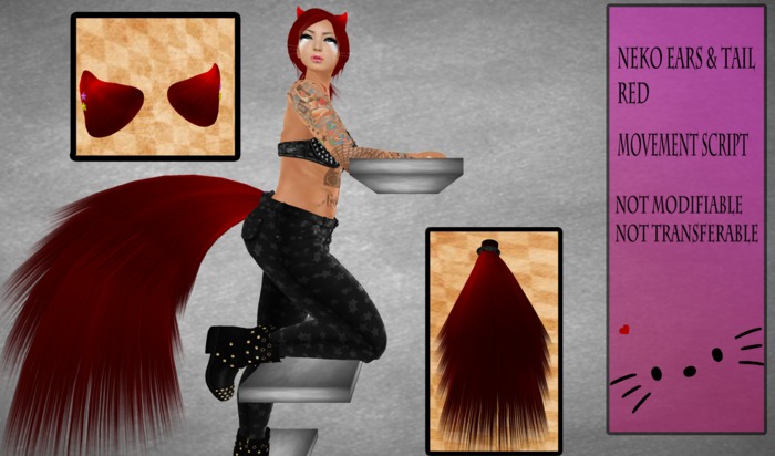 NEKO EAR AND TAIL RED