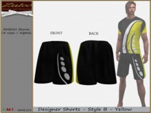 Zuloo-RMESH Men's Designer Shorts - Style B - Yellow