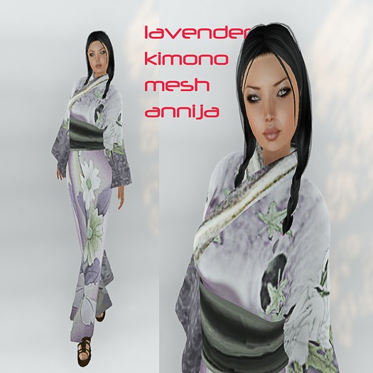 Lavender Ladies Kimono Mesh