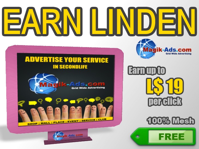 Magik Ads Big Adboard - Pink | Ganhe Lindens pagos por click!