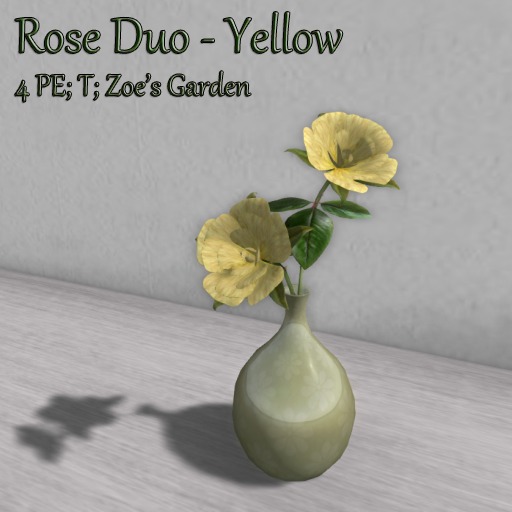 *ZG* Rose Duo - Red in Black Vase