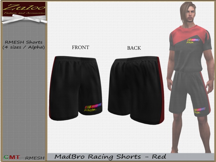 Zuloo-RMESH MadBro Racing Shorts - Red
