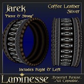 Luminesse Jarek Coffee Leather Silvr Bracelets MENS-Wear2Unpack