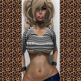 #Addiction-Aztec Black/White Crop Top