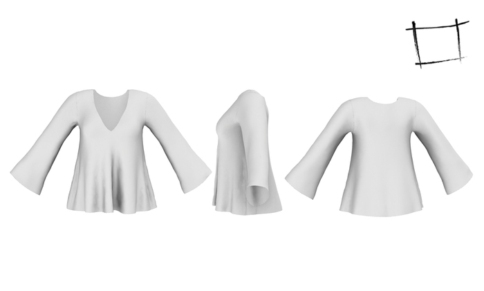 Full Perm Fitmesh V neck Retro Willow Top