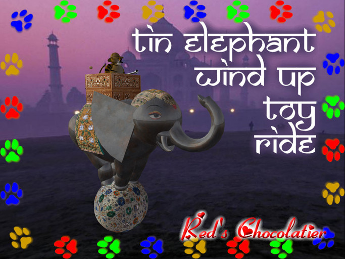  BIRTHDAY A ANNIVERSARY  REZDAY  GIFT PET RIDE ELEPHANT & TIGER RIDING TOY TIN & HOW