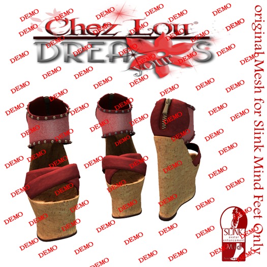 *DEMO*Sandale Sandy Rouge *original Mesh for Slink Feet Only*