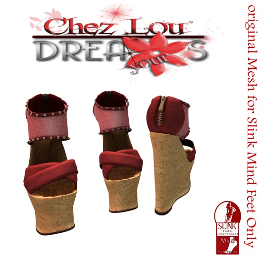 Sandale Sandy Rouge *original Mesh for Slink Feet Only*