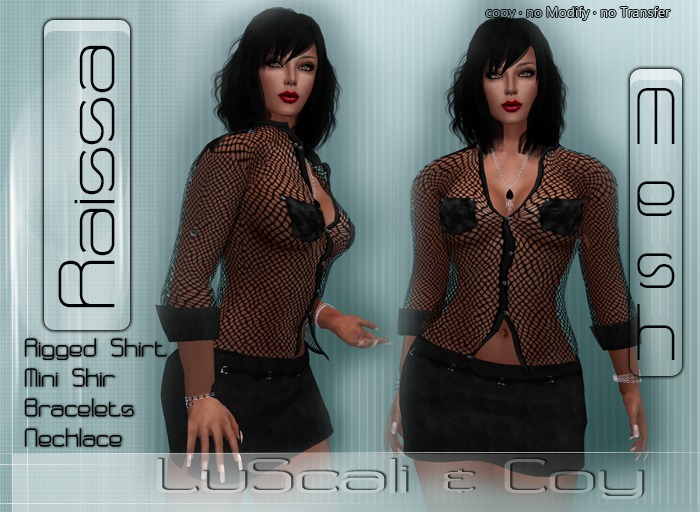 .:LS:. Raissa.Sheer-Black Rigged Mesh