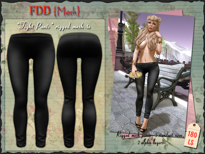 FDD{Mesh} *Tight Pants* 1a, rigged mesh