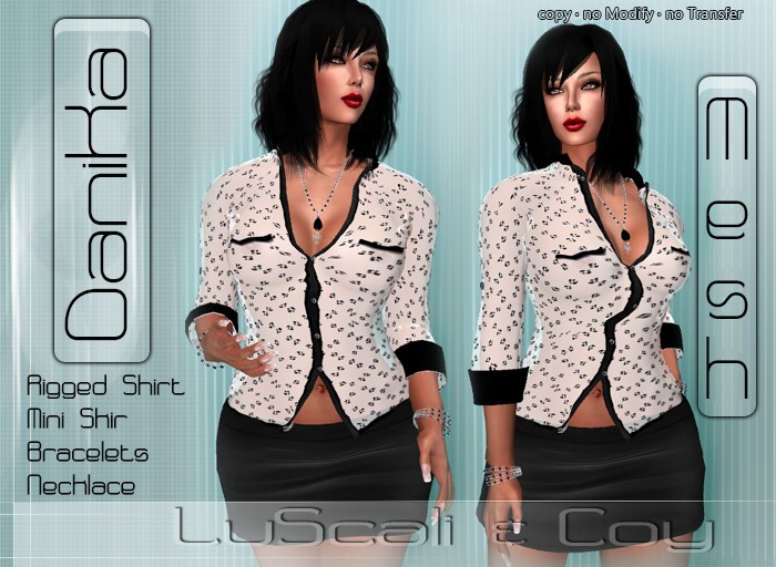 .:LS:. Danika.Sheer White-Black Rigged Mesh