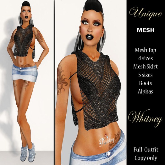 **SD**  Whitney Black Full outfit with boots  BSM