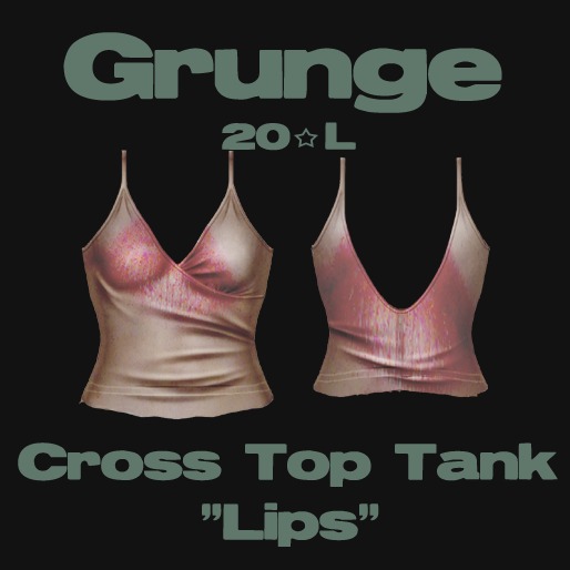 Grunge Cross Top Tank ~ Lips