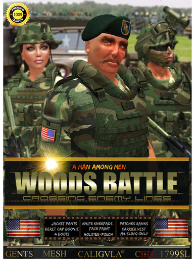 COMBAT FULL PACK GENTS WOODLAND