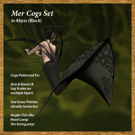 aeNigma Steampunk Mermaid Tail Set Cogs: Abyss (Black)