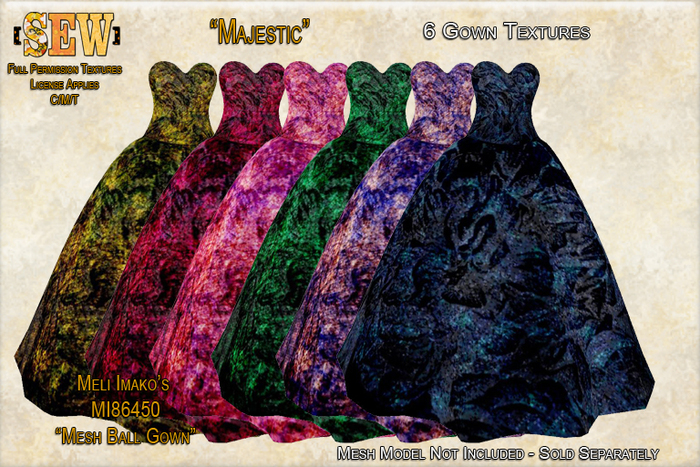 [SEW] Full Permission Textures for MI86450 Mesh Ball Gown Majestic