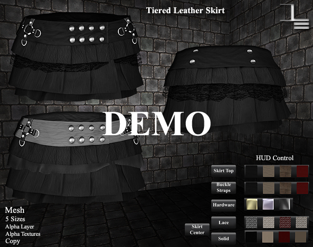 DE Designs - Tiered Leather Skirt - DEMO