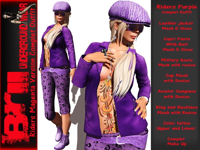 **RIDERS PURPLE COMPLET OUTFIT **Brii Underground Wear**