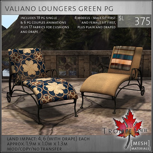 Trompe Loeil - Valiano Lounger Green PG [mesh]