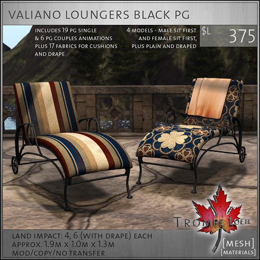 Trompe Loeil - Valiano Lounger Black PG [mesh]