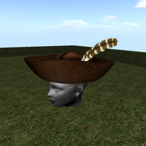 ! DD - Pirate Hat - Brown w/Feather