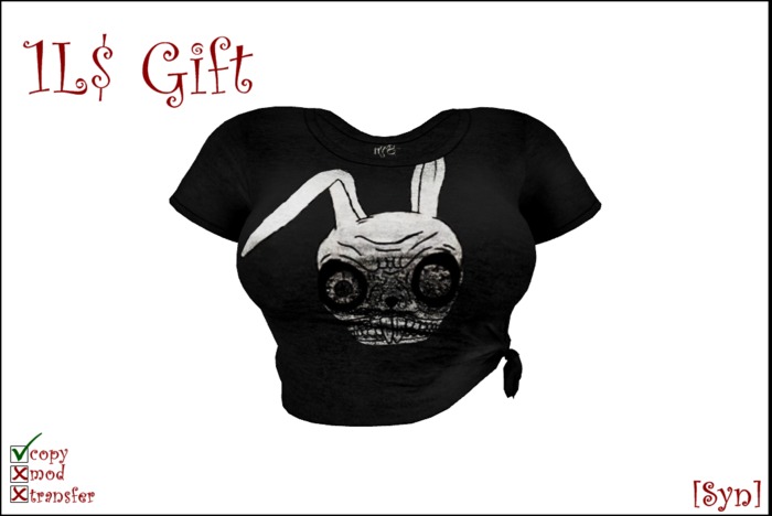[Gift] Ladies Knotted T-shirt 'Evil Rabbit'