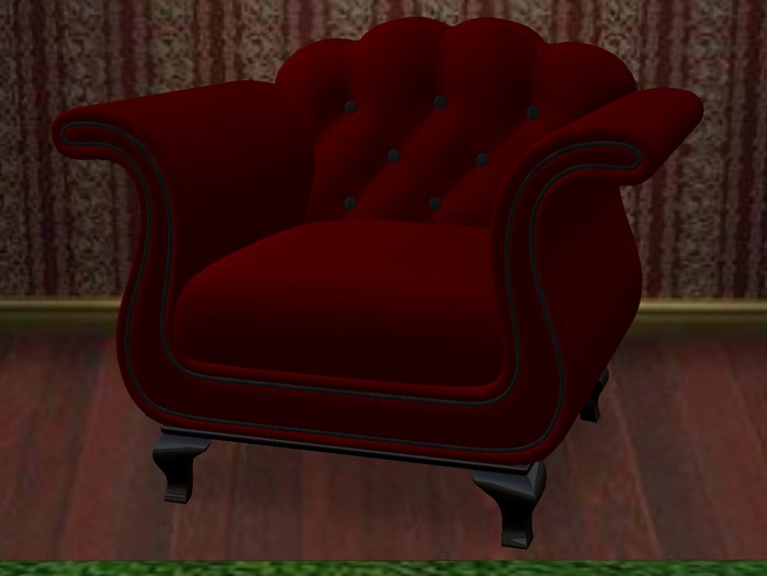 Royal Crowned Suede Chair - RUBY RED SUEDE