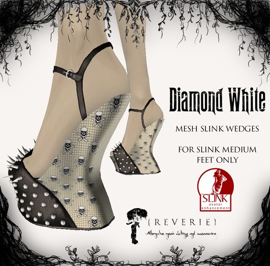 {REVERIE} Mesh Slink Wedges - Diamond White