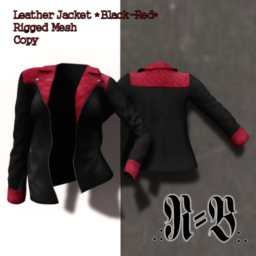 Leather Jacket *Black-Red* ~ Mesh